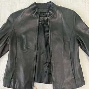 Soft leather moto jacket